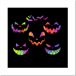 Tie dye halloween faces Posters and Art